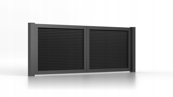 Brama skrzydłowa wjazdowa aluminiowa uzbrojona kolekcja optima 300 x150 cm