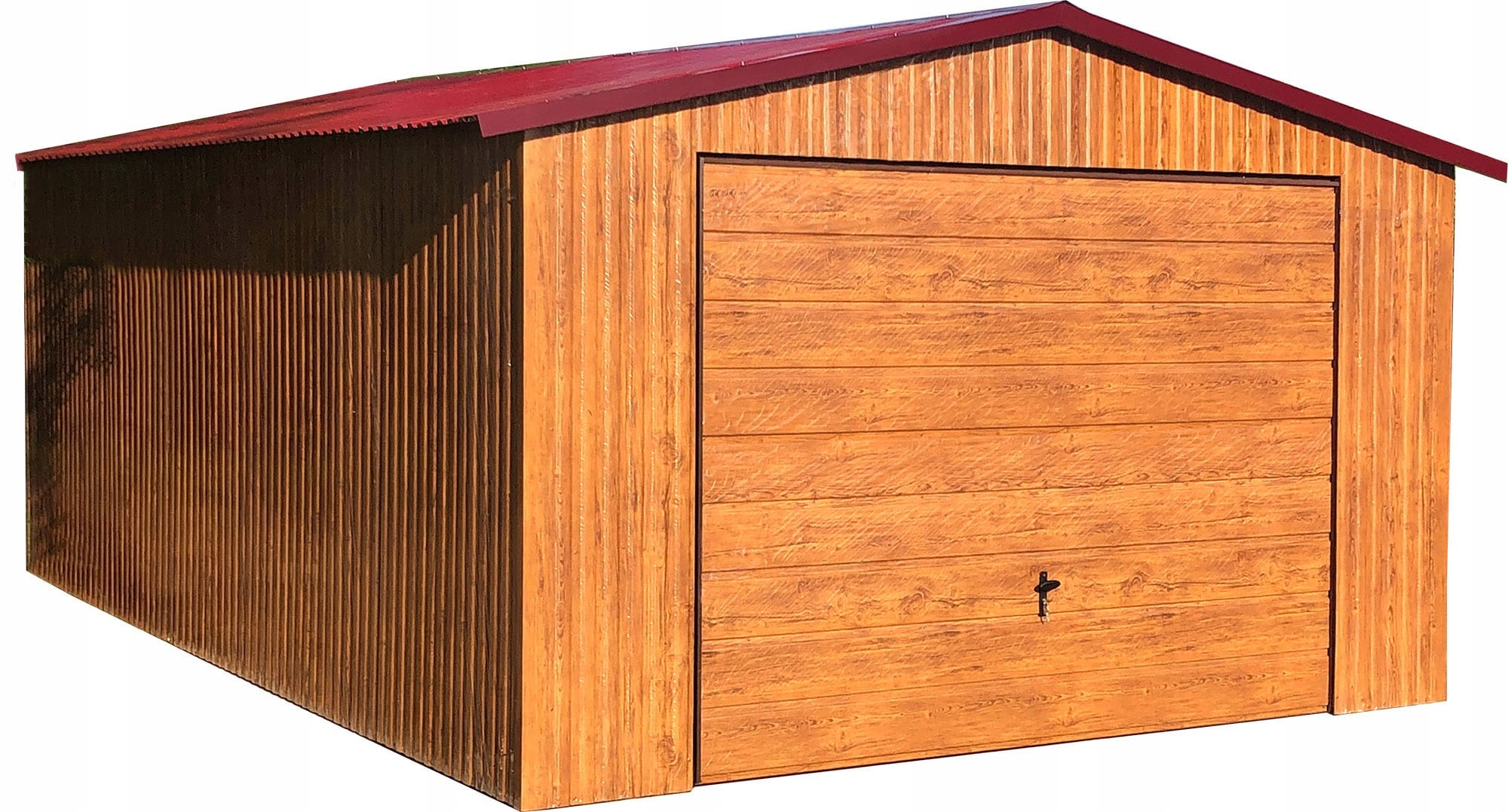 Garaż Blaszany 4x6 Garaże Blaszane ZŁOTY DĄB z obróbkami Premium
